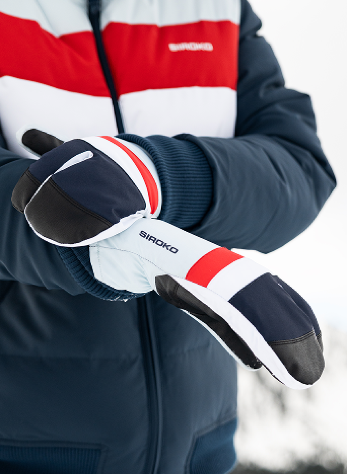 Guanti Invernali Termici Uomo E Donna | Impermeabili E Antivento | Touch Screen E Antiscivolo | Bianco/Rosso Taglia L