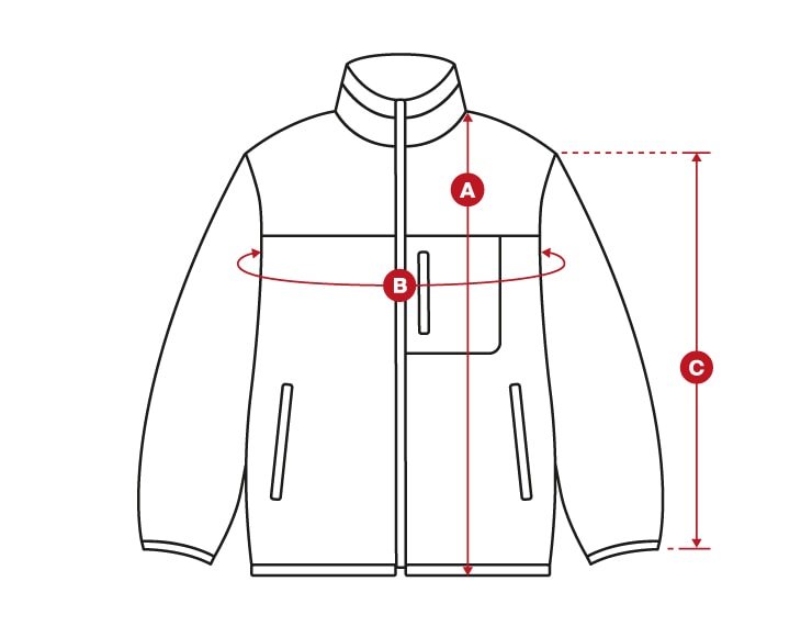 Snow Sherpa jacket size chart