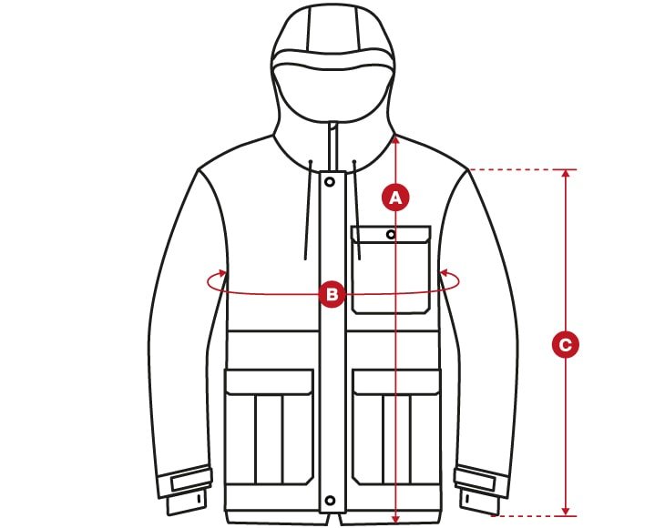 Snow ultimate jacket size chart