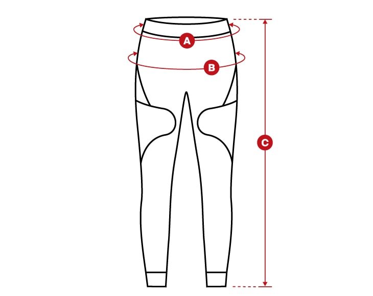 Snow Women Compression Pants size chart