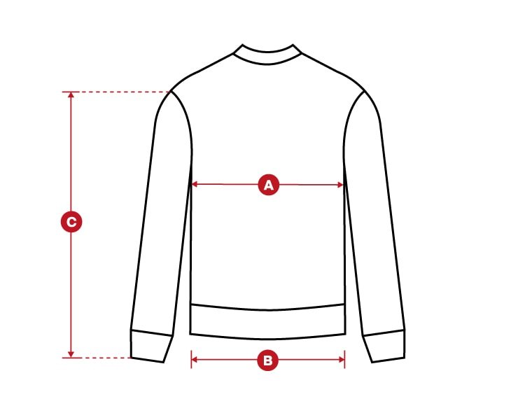 Lifestyle crewneck tracksuit size chart