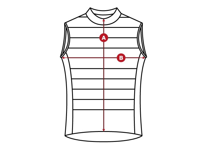 Cycling vest insulated size chart