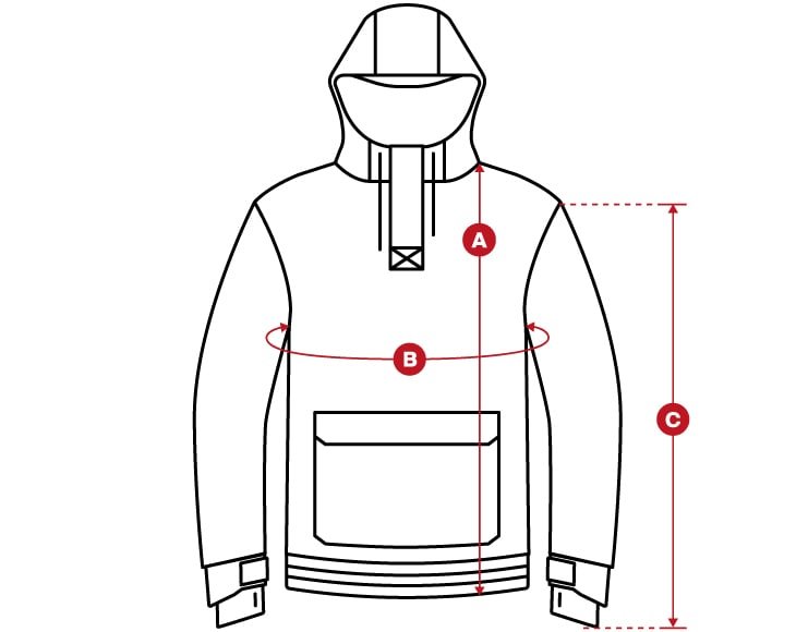 Snow W3 jacket size chart