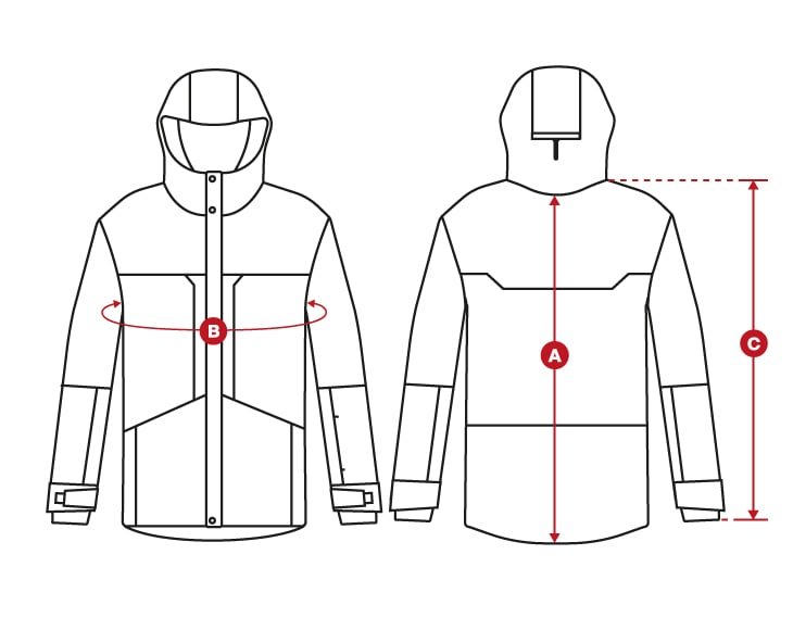 Snow W4 jacket size chart