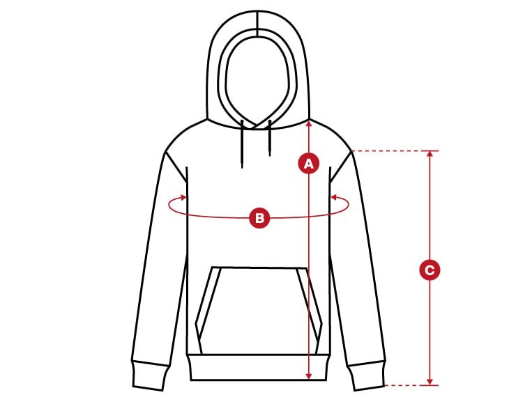Lifestyle hoodie size chart