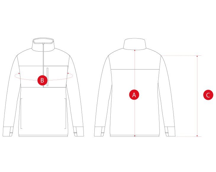 Hiking MidLayer woman size chart