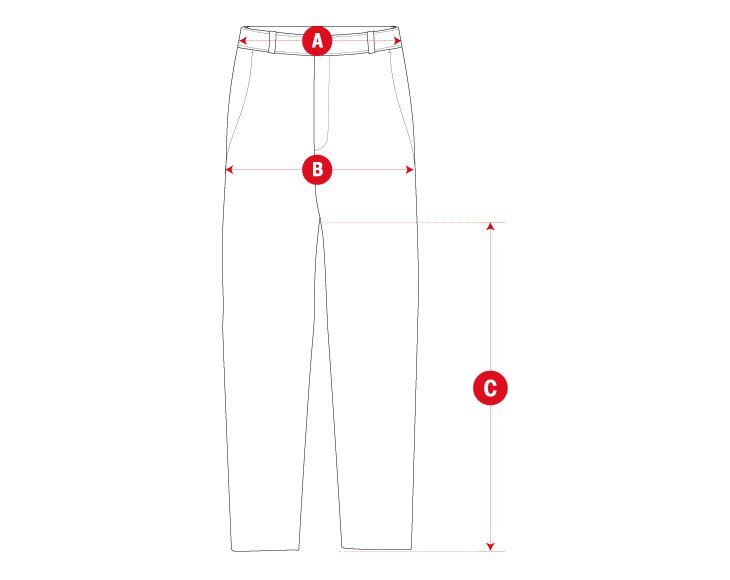 Golf pants man size chart