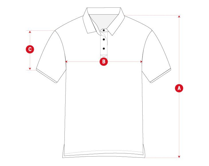 Golf polo pique man size chart