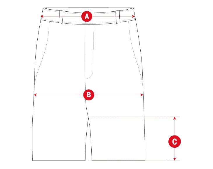 Golf shorts man size chart