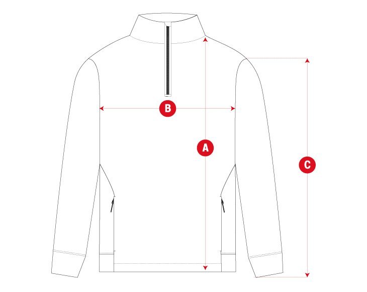 Golf sweatshirt man size chart