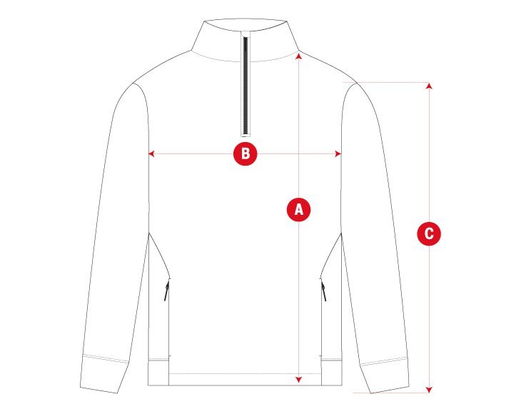 Golf sweatshirt man size chart