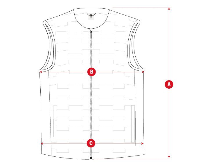 Golf vest size chart