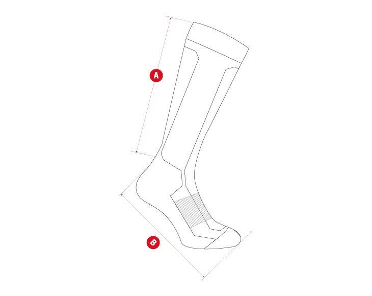 Snow core socks size chart