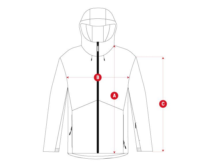 Snow core jacket man size chart