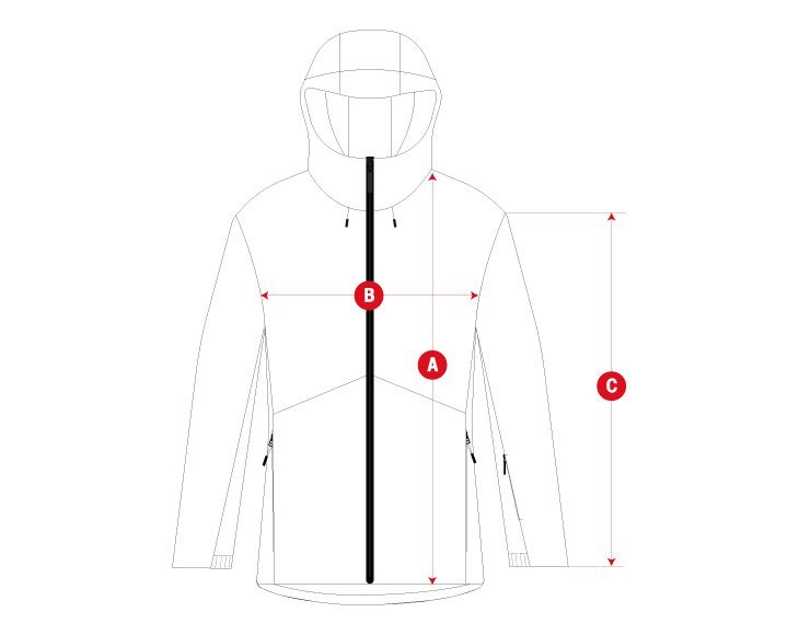 Snow core jacket woman size chart