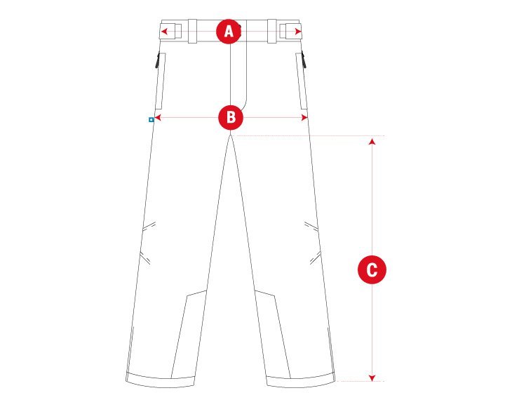 Snow core pants man size chart