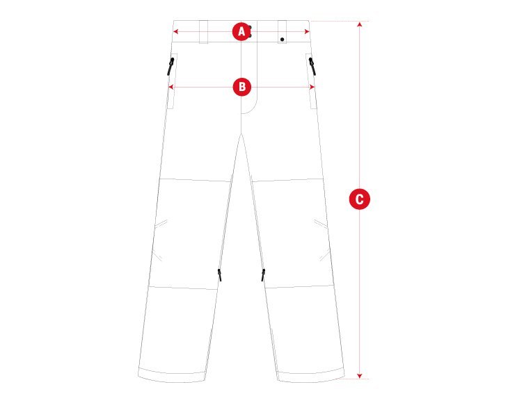 Snow Women Pants Regular size chart