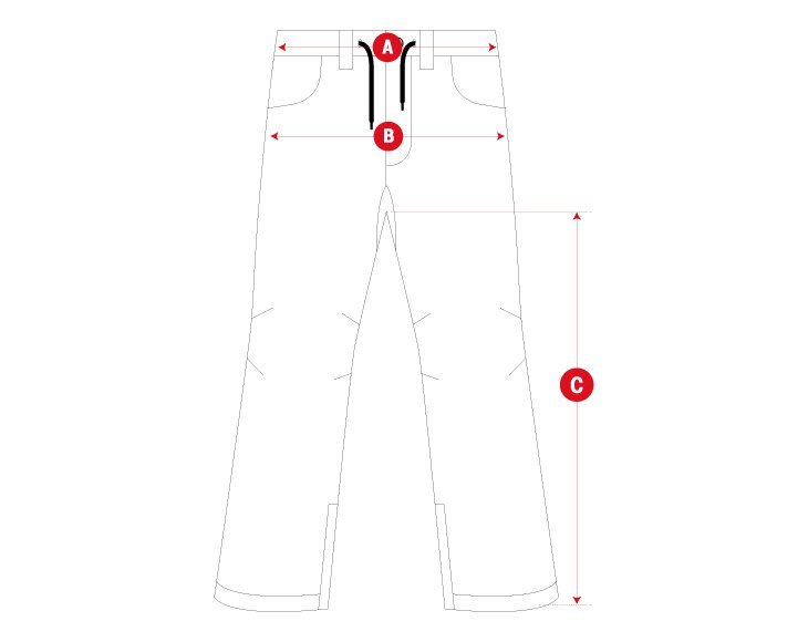 Snow Women Pants Regular size chart