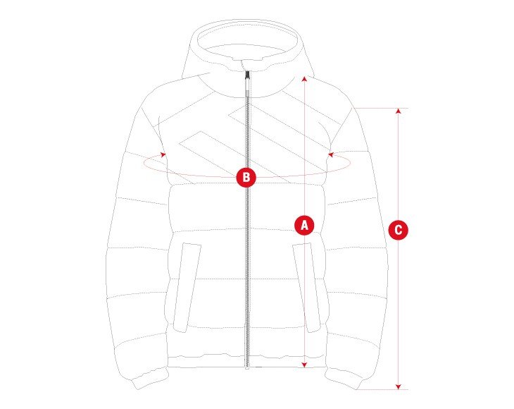 Lifestyle Iso Paddedjacket woman size chart