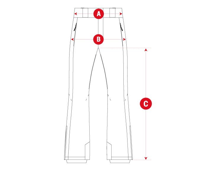 Snow ski pants woman size chart