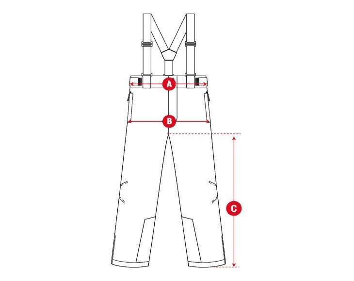 Snow core insulation pants girl kids size chart