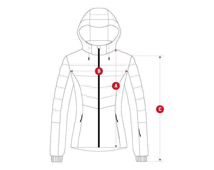 Snow ski jacket woman size chart