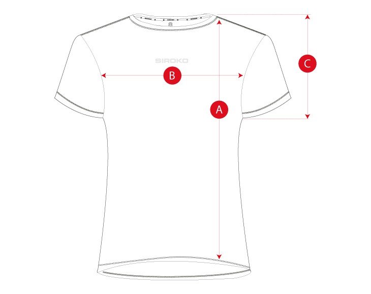 Gym tech tshirts woman size chart