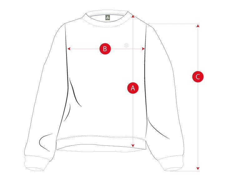 Gym cropped sweatshirt woman size chart