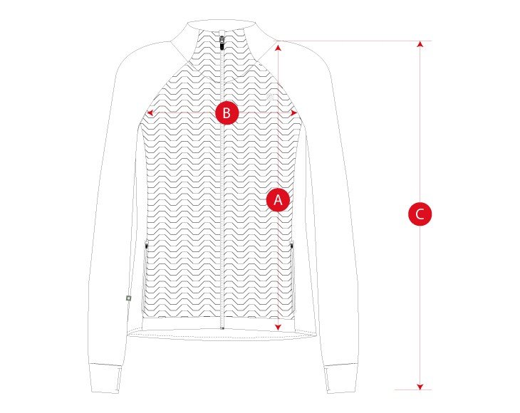Gym training jacket man size chart
