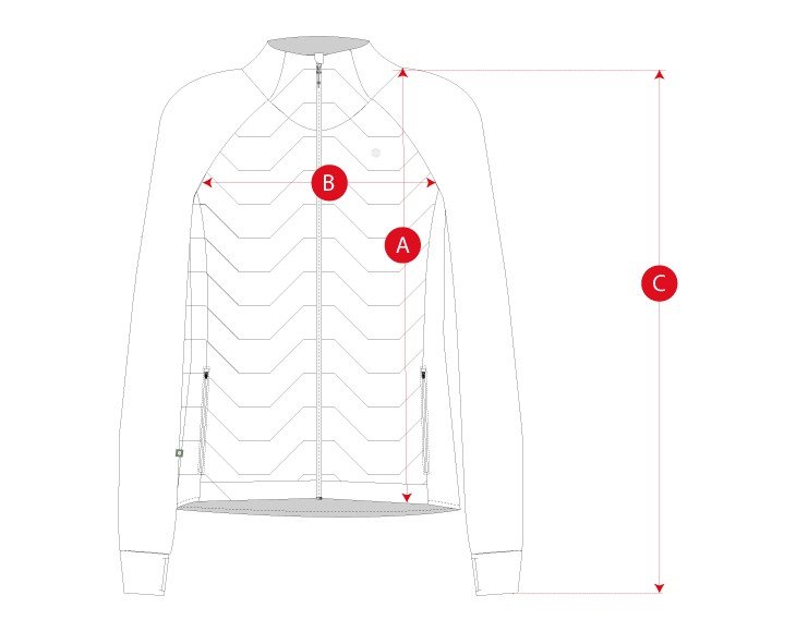 Gym training jacket woman size chart