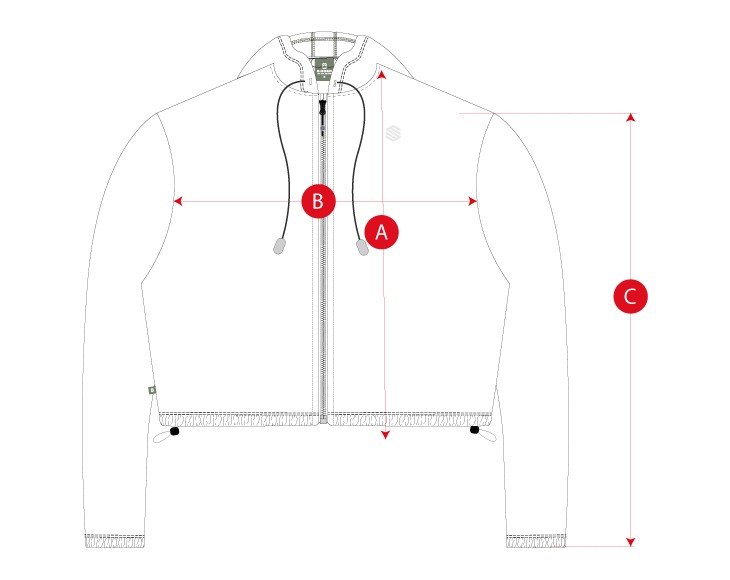 Gym windbreaker woman size chart