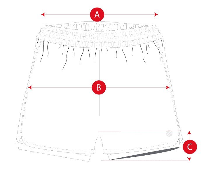 Gym double shorts woman size chart