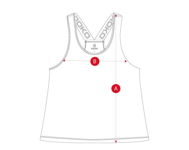Gym straptanktop woman size chart