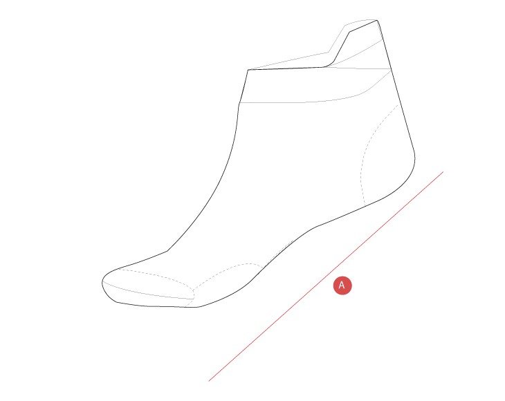 Gym ankle socks size chart