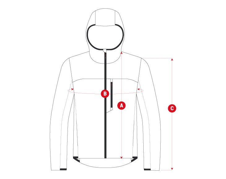 Hiking WindProof man size chart