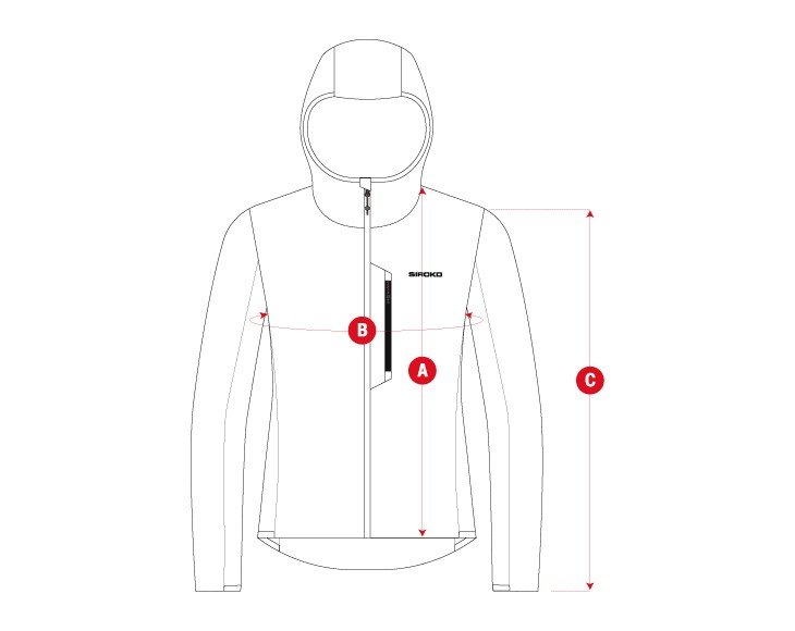 Hiking WindProof woman size chart