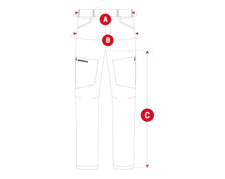 Hiking detachable pants man size chart