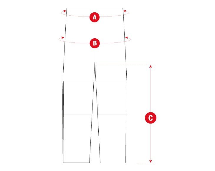 Hiking waterpants size chart