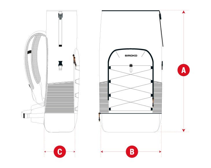 Hiking backpack 25l size chart