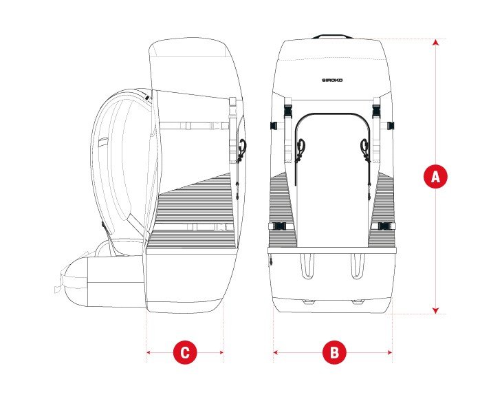 Hiking backpack 50l size chart