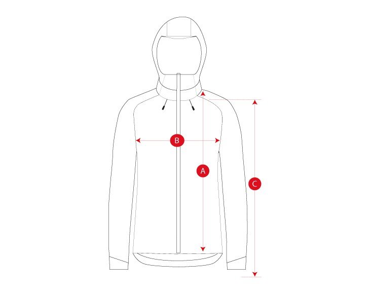Culotte travel cycling rainjacket size chart