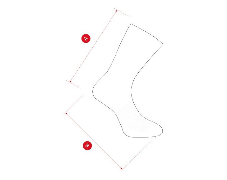 Travel cycling socks size chart