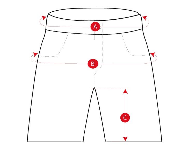 Trailshorts travel cycling man size chart
