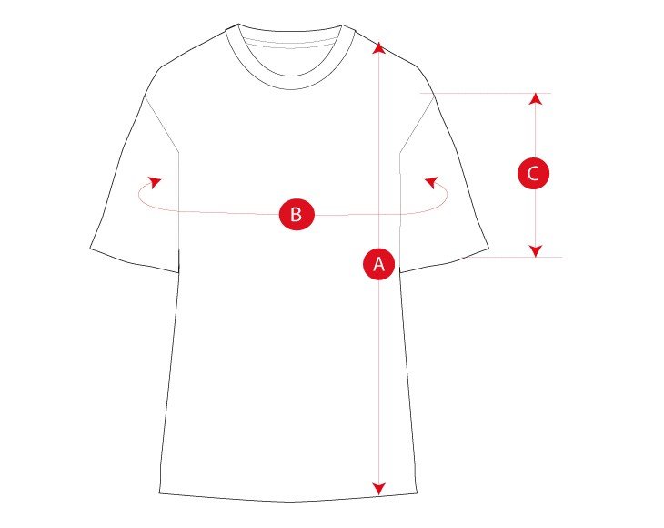Tshirt print travel cycling man size chart