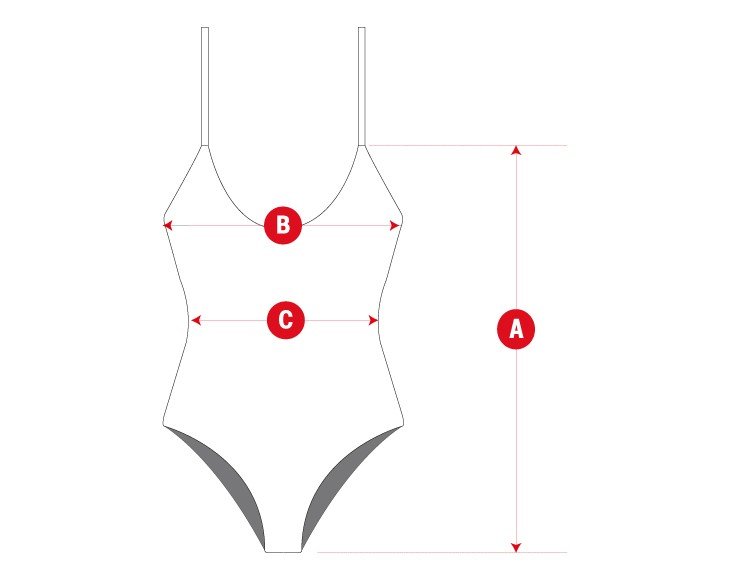Sant Antoni embossed swimsuit woman size chart