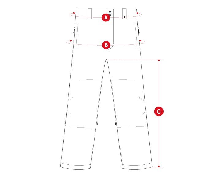 Snow Women Pants Regular size chart