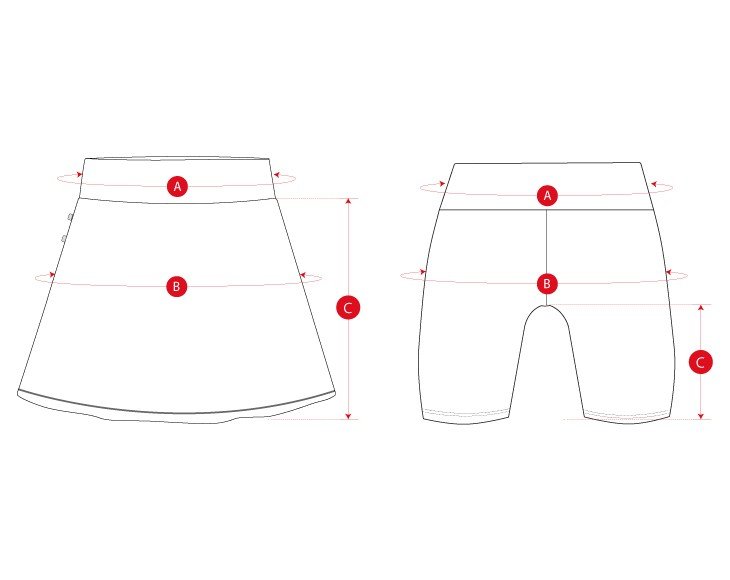 Golf knitted skirt woman size chart