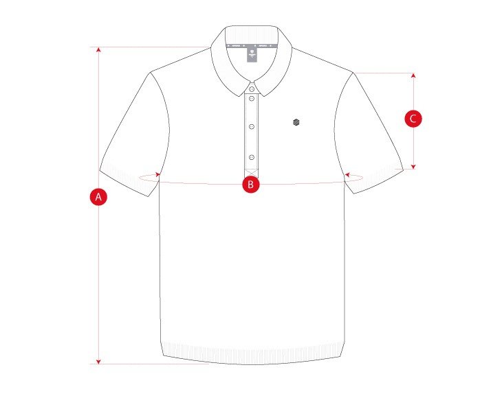 Golf polo knitted woman size chart