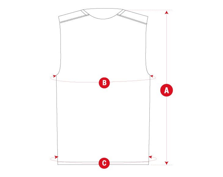Hiking Trail Singlet man size chart