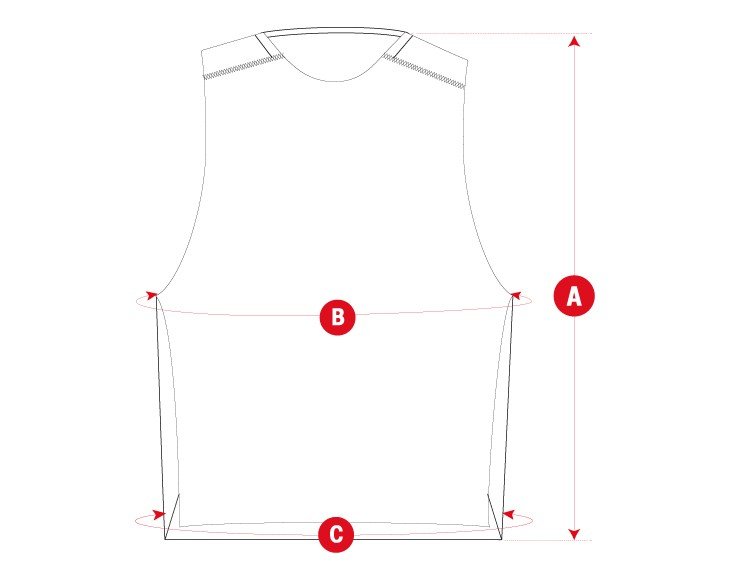Hiking Trail Singlet woman size chart